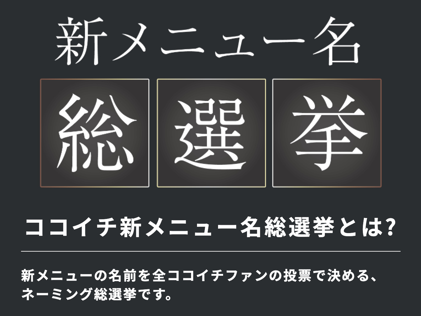 CoCo壱番屋 総選挙ページ
