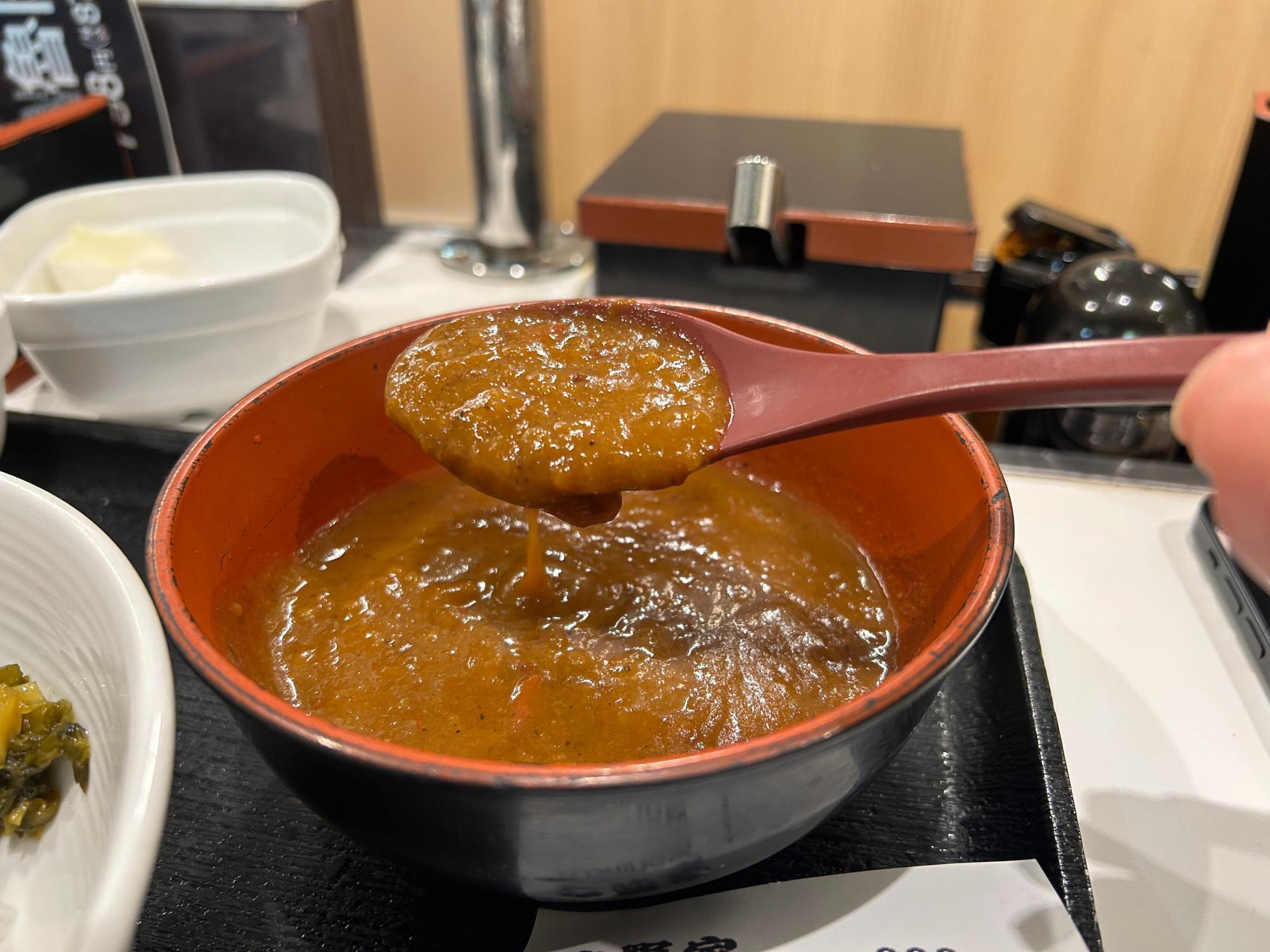 運ばれてきたときは味噌汁がきたかと思ったよ